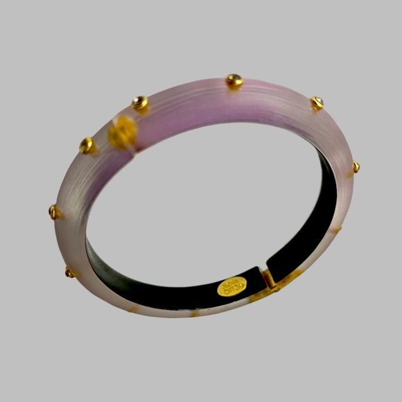 Alexis Bittar Lucite Crystal Hinged 
Bangle Bracelet Purple - Picture 5 of 7